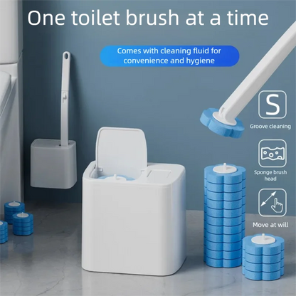 Toilet Brush and Holder Set with Disposable Refills Replacement