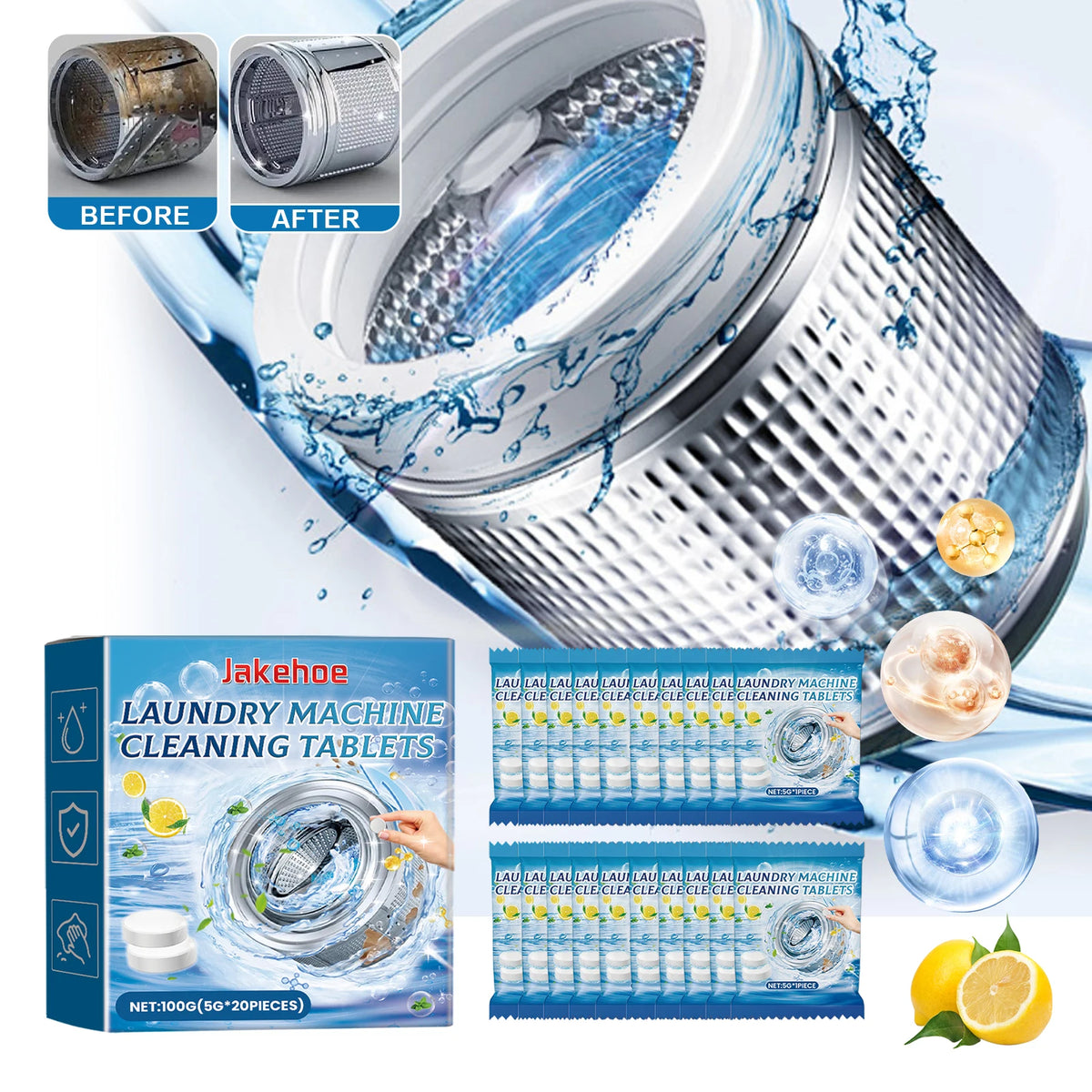 Washing Machine Cleaning Tablets Drum Laundry Sink Remove