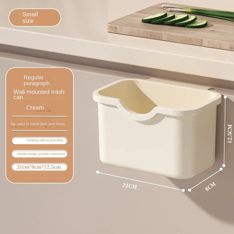 Household plastic flip-top wall-mounted trash can kitchen bathroom