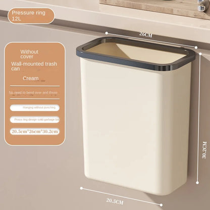 Household plastic flip-top wall-mounted trash can kitchen bathroom