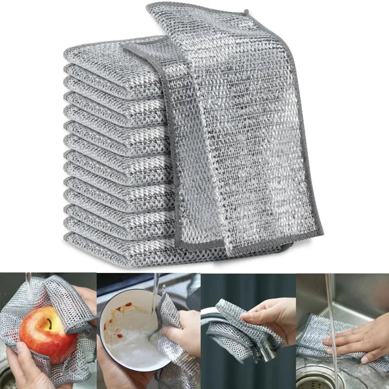 Stainless Steel Kitchen Scrubber – Heavy Duty Double-Sided Scouring Pad for Pots, Pans & Dishes