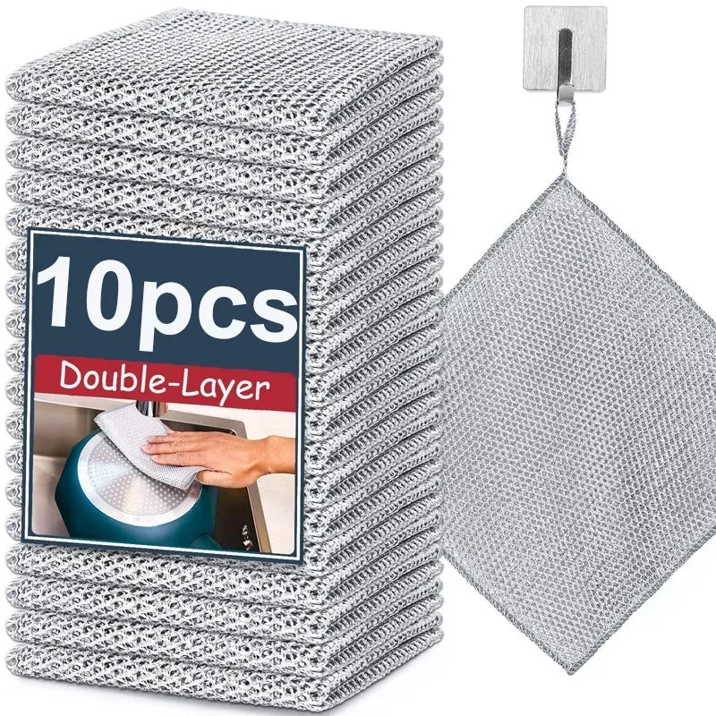 Stainless Steel Kitchen Scrubber – Heavy Duty Double-Sided Scouring Pad for Pots, Pans & Dishes