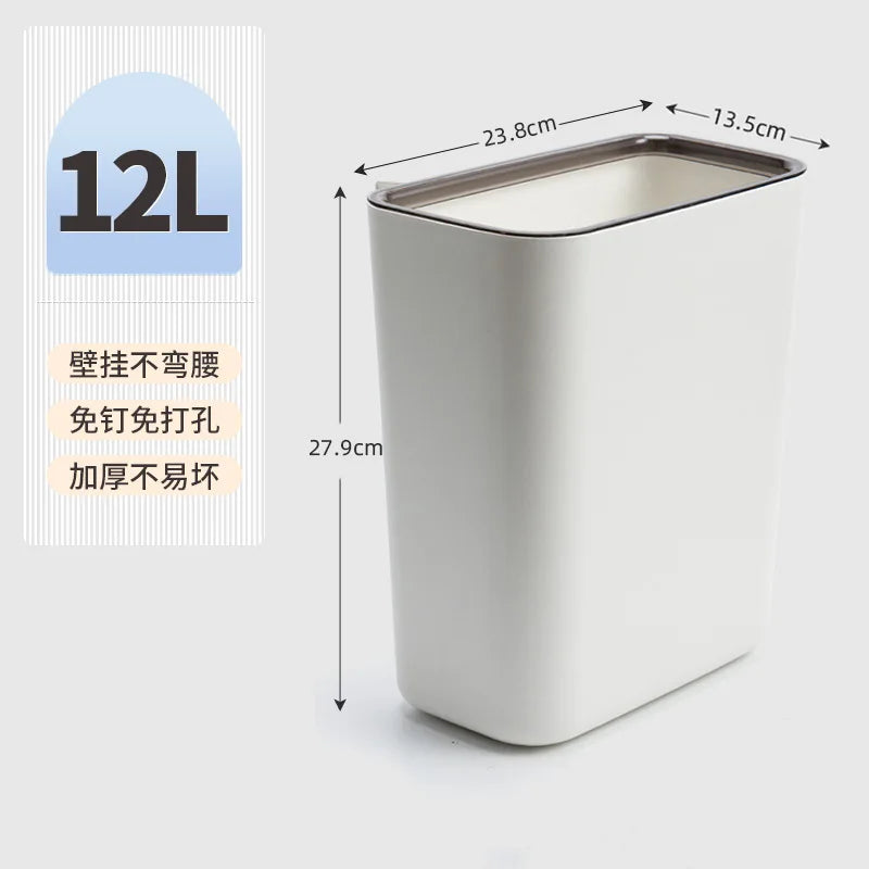 Household plastic flip-top wall-mounted trash can kitchen bathroom