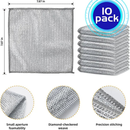 Stainless Steel Kitchen Scrubber – Heavy Duty Double-Sided Scouring Pad for Pots, Pans & Dishes