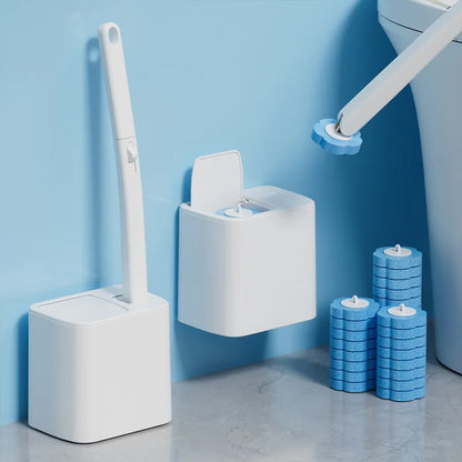 Toilet Brush and Holder Set with Disposable Refills Replacement