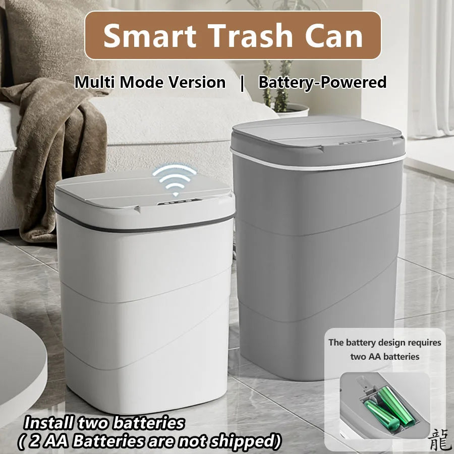New Smart Sensor Touchless Automatic Closing Trash Can Battery
