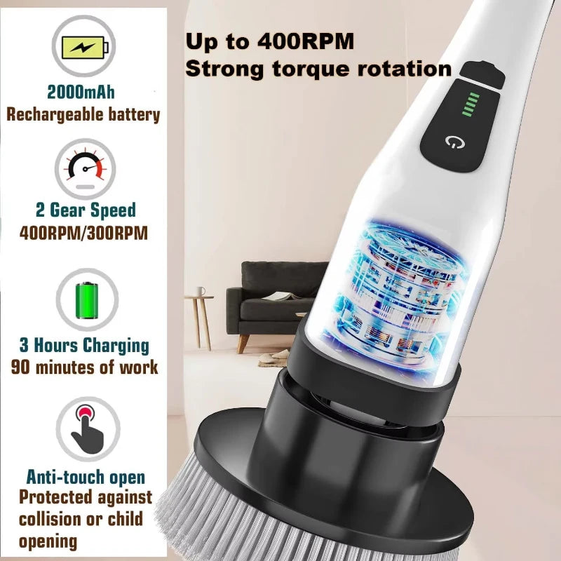 Cordless Spin Scrubber Electric Multipurpose Cleaning Brush for Kitchen