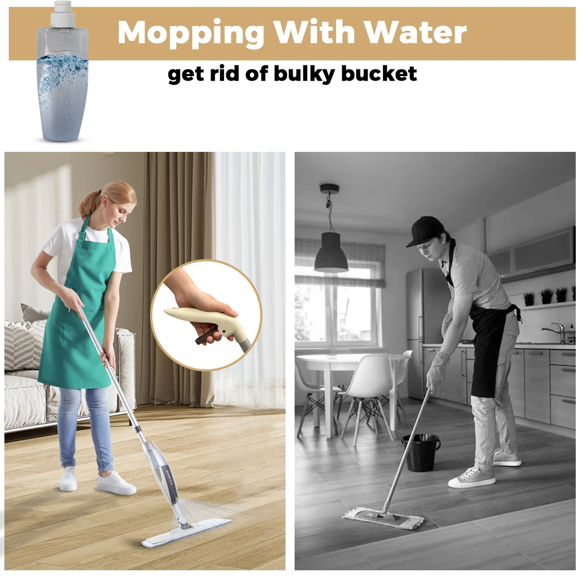 Spray Mop Broom Set Magic Flat Mops for Floor Home Cleaning