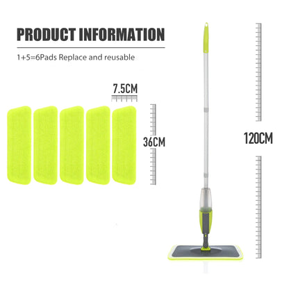 Spray Mop Broom Set Magic Flat Mops for Floor Home Cleaning