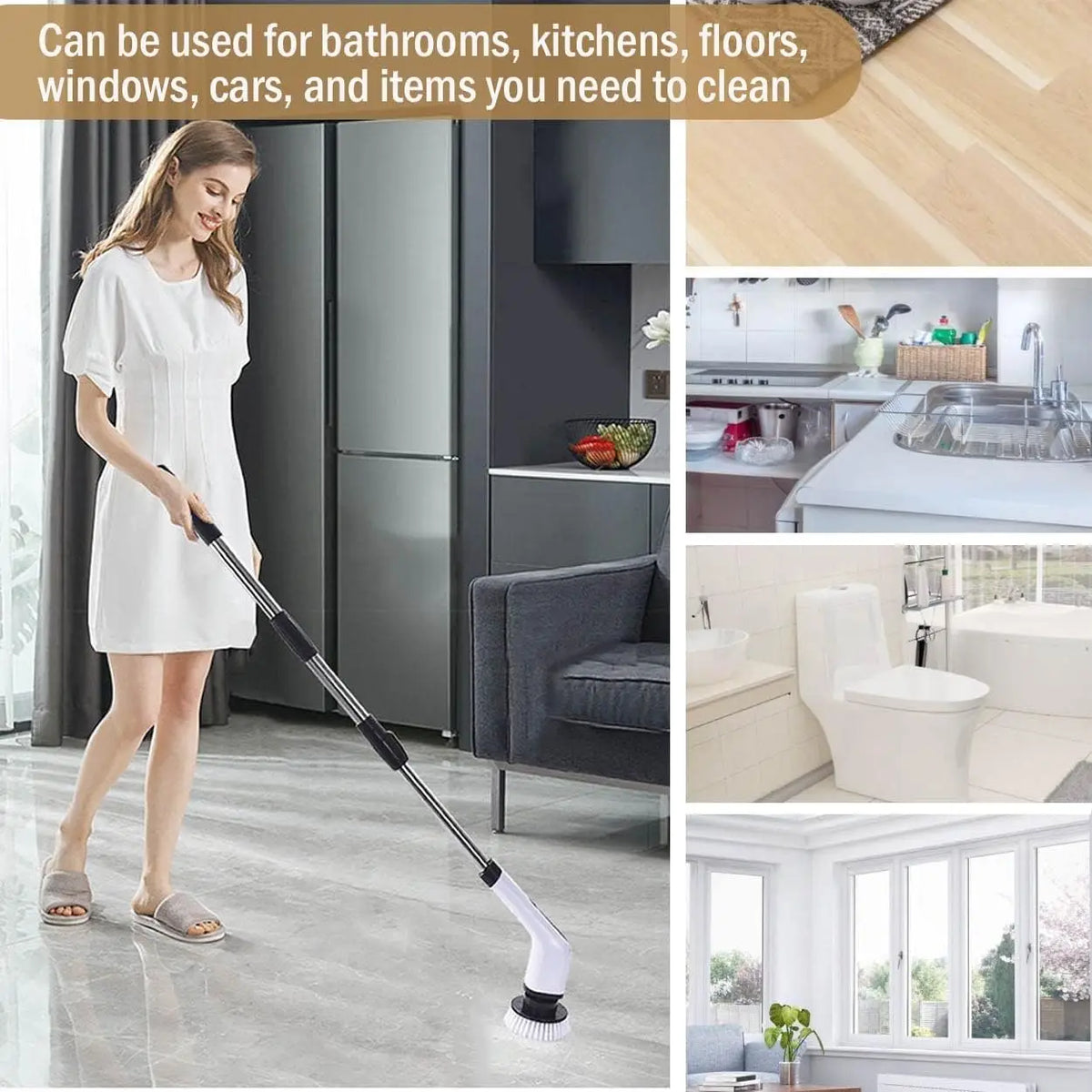 Cordless Spin Scrubber Electric Multipurpose Cleaning Brush for Kitchen