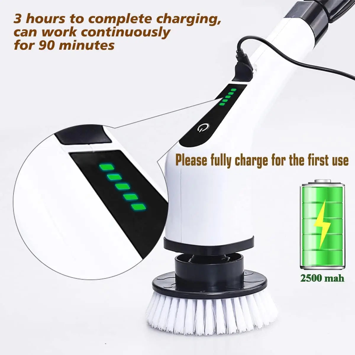 Cordless Spin Scrubber Electric Multipurpose Cleaning Brush for Kitchen