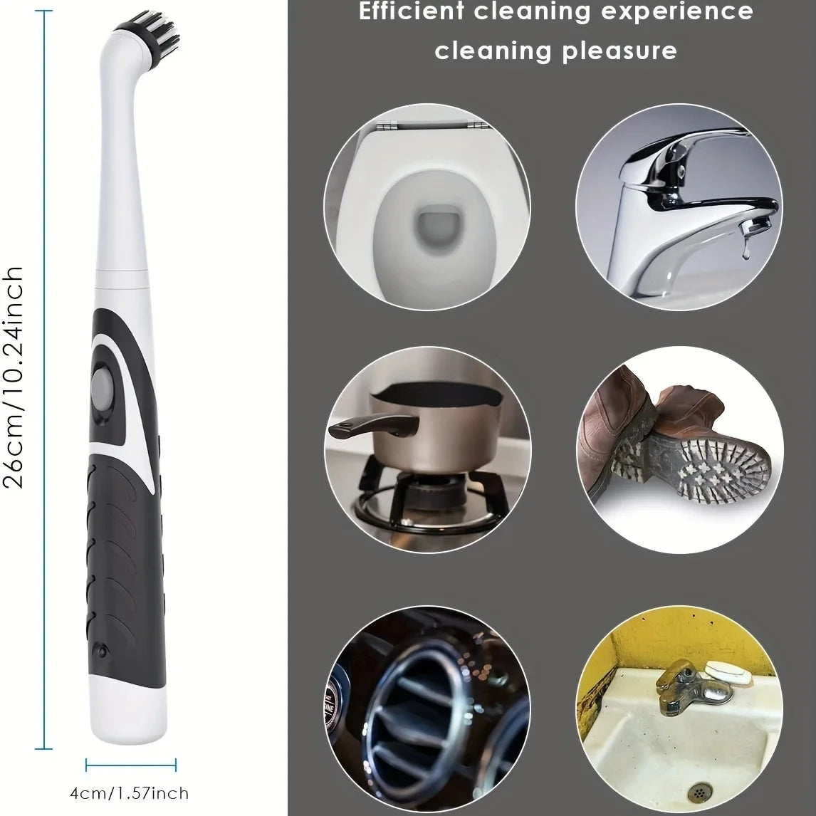 Leaning Brush Cleaning Tool With 4 Brushes Multifunctional Electric